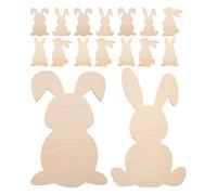 HIAKDOFT Décorations de Lapin de Pâques en Bois Brut 16 Pièces Grands Lapins en Bois Naturel de 23 Cm Fournitures de Bricolage Non Peintes pour Peinture et Décoration de Printemps