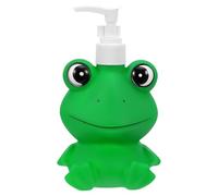 HIAKDOFT Distributeur de Lotion 300 ML en Plastique Vert Forme Grenouille Pompe à Pression Sécurisée pour Garçon et Filles, Flacon Rechargeable pour Gel Bébé et Savonnette Mains Salle