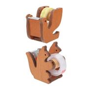 HIAKDOFT Distributeur de Ruban Adhésif de Bureau en Bois Coupe Intégrée Set de 2 Pièces Animaux Décoratifs Compact et Portable pour Bureau et Scrapbooking Couleur Couleur Aléatoire