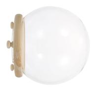 HIAKDOFT Dôme en Verre Transparent 10 X 10 Cm Socle en Bois pour Terrarium Végétal et Vitrine Lumineuse, pour Décoration Artisanale de Bureau