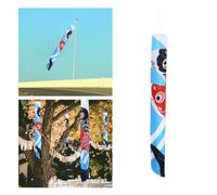 HIAKDOFT Drapeau Carpe Japonais Étanche Décoration Extérieure Colorée pour Maison et Jardin Bannière Poisson Créative pour Fête Enfantine