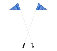 HIAKDOFT Drapeau de Vélo Réfléchissant Mât Ajustable 190 CM Lot de 2 Sets de Pièces Bleu Accessoires de Sécurité pour Cyclisme et Remorque Signalisation Visible et Résistante aux