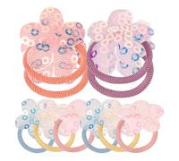 HIAKDOFT Élastiques pour Poils De Chien Et Animaux De Compagnie, Accessoires en Caoutchouc, Fleurs à Cinq Pétales Pailletées, Lot de 10 Pièces, pour Toilettage Et Coiffure De Chiens Et Chats