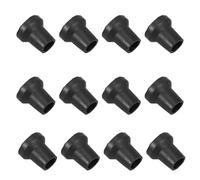 HIAKDOFT Embouts de Cannes en Caoutchouc Antidérapants 16 MM 12 Pièces Noir Remplacement Robuste pour Cannes Quatre Pieds Accessoires de Sécurité pour Personnes Âgées Usage Intérieur