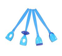 HIAKDOFT Ensemble de 4 Cuillères D'entraînement Oromoteur Bleu pour Garçon et Filles, Appareil D'orthophonie Sécurisé, Aide au Développement du Langage et Exercice Moteur Oral, Matériel