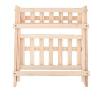 HIAKDOFT Étagère de Bureau Pliable en Bois Naturel, Double Couche, Support de Rangement et Organisateur pour Papeterie et Accessoires, Présentoir Polyvalent pour Maison et Bureau,