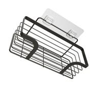 HIAKDOFT Étagère Perçage Acier Inoxydable Rangement Mural Capacité pour Salle de Bain et Support Équilibré pour Shampooing et Produits Cosmétiques Design Moderne Noir