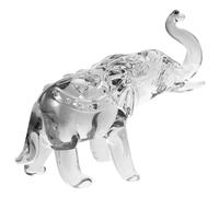 HIAKDOFT Figurine Éléphant Cristal Petit Modèle Sculpté Décor de Bureau Élégant Ornement de Tablette Artisanat Cristal Raffiné Cadeau Festif