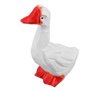 HIAKDOFT Figurine Oie Blanche Décorative en Résine Réaliste, Statue d'oie Compacte pour Décoration Intérieure de Bureau et Salon, Ornement Animalier Élégant, Présent Original pour Maison