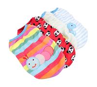 HIAKDOFT Gilets Pour Petits Chiens En Flanelle Chaude, Vêtements D’intérieur Pour Animaux, Lot De 4 Pièces Motif Panda, Chenille, Cheval à Bascule Et Escargot, Taille Xs, Hiver, Petits Chiens Et Chats