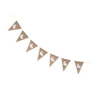 HIAKDOFT Guirlande de Pâques en Toile de Jute Fanions Lapin, Bannière Décorative Suspendue pour Fête Printanière, Décoration Maison et Jardin, Fournitures Fête Joyeuses Pâques