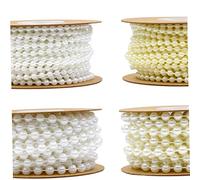 HIAKDOFT Guirlande de Perles Plastiques Beige Chaîne de Perles Fixes pour Décoration Mariage DIY Bracelets et Accessoires Créatifs pour Décoration Maison et Événements