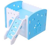 HIAKDOFT Hamster House Cage Villa for Small Animals with Climbing Ramp Hideout for Hamsters Guinea Pigs Hedgehogs Squirrels Comfortable Pet Shelter in