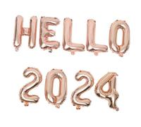 HIAKDOFT Hello Ballons Aluminium pour An de Ballons Chiffres et Lettres Rose Doré Décorations Festives pour Anniversaires et Réunions Accessoires de Fête Polyvalents