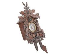 HIAKDOFT Horloge Murale Décorative en Bois Sculpté Horloge à Coucou sans Pile Pendule Murale Rétro pour Salon Bureau et Chambre Style Européen Traditionnel