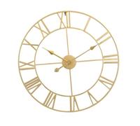 HIAKDOFT Horloge Murale Fer Silencieuse Design Simple Chic et Rétro Décoration Murale Élégante pour Salon et Cuisine Mécanisme à Pile sans Bruit Style Européen Doré