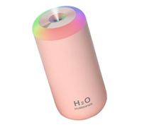 HIAKDOFT Humidificateur d'Air USB 350 Ml Diffuseur d'Arômes LED Rose Portable pour Bureau Voiture et Maison Brumisateur Nano Silencieux Éclairage Coloré Dynamique