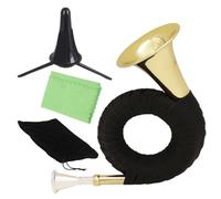 HIAKDOFT Instrument à Vent Professionnel Cor D'harmonie en Laiton Laqué Doré, Tonalité si Bémol, Instrument de Musique Pratique pour Débutants et Musiciens, Usage Festif Couleur Aléatoire