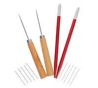 HIAKDOFT Kit D’Outils D’Implantation de Cheveux pour Poupées 14 Pièces - Aiguilles 06 MM 2 Pics en Bois et 2 Manches - pour Création de Perruques Bricolage DIY Fournitures Précises