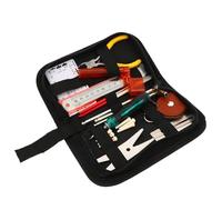 HIAKDOFT Kit D’outils de Réparation Guitare 22 Pièces Lime, Règle de Mesure de L’action des Cordes et Tourne-corde, Ensemble Complet D’entretien pour Guitare et Basse, Portable