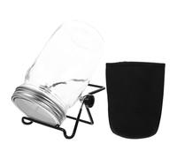 HIAKDOFT Kit de Germination de Graines avec Bocal Mason 32Oz à Large Ouverture Couvercle Tamis en Acier Inoxydable Support Compact pour Bocaux à Germer Les Haricots pour Germination