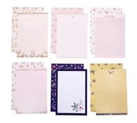 HIAKDOFT Kit de Papeterie A5 avec Papier à Lettres Fleuri et Motifs Animaux Mignons, 8 Ensembles Comprenant 6 Feuilles et 3 Enveloppes, Papier à Écrire Lisse pour Correspondance,