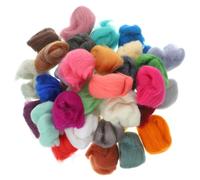 HIAKDOFT Kit Laine Cardée Couleurs Assorties pour Feutrage à Laiguille et Humide Fibres de Laine pour DIY Créatif Accessoires Artisanaux avec Pochette Réutilisable Adapté Débutants et