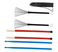 HIAKDOFT Kit Professionnel de Balai à Fils et Baguettes de Batterie avec Sac de Rangement Accessoires Percussion pour Batterie Jazz Pratique pour Débutants et Musiciens Avancés