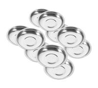 HIAKDOFT Lot de 10 Assiettes Rondes en Acier Inoxydable 8 Cm, Plats à Sauce Épais sans Aimant, Bols à Trempette pour Apéritif, Sauces Soja, Tapas - Vaisselle Pratique pour Maison