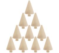 HIAKDOFT Lot de 10 Mini Sapins en Bois Brut à Peindre, Décoration DIY pour Micro-paysages, Artisanat du Bois, Petits Arbres Non Peints pour Fête et Décoration Intérieure/extérieure