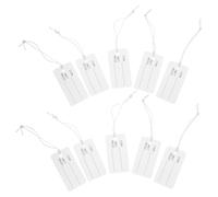 HIAKDOFT Lot de 100 Étiquettes de Prix en Papier avec Ficelle Élastique Petites Balises Blanches pour Bijoux et Vêtements Étiquettes Suspendues Multifonctions pour Commerces et Artisanat