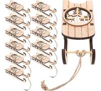 HIAKDOFT Lot de 12 Pendentifs Traîneau en Bois pour Sapin de Noël Décoration de Noël Bricolage Ornement Suspendu Mixte Ajouré et Plein Décor Festif Rustique pour Maison et Fenêtres