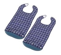 HIAKDOFT Lot de 2 Bavoirs Imperméables pour Adultes avec Récupérateur de Miettes Protection Large du Torse Cuisses Réutilisables Lavables en Machine Adaptés aux Repas des Personnes