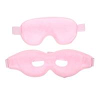 HIAKDOFT Lot de 2 Coussinets Oculaires en Gel PVC pour Soulager la Fatigue et Réduire les Poches Masque Oculaire Glacé Portable Rose Compresses Froides Réutilisables pour Détente et