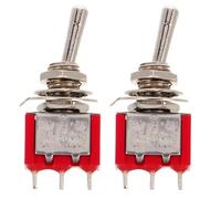 HIAKDOFT Lot de 2 Interrupteurs à Bascule Momentané 3 Broches 2 Positions Miniatures Étanches Montage M6 Boîtier Acier Inoxydable pour Commandes Électriques Industrielles et