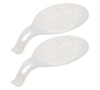 HIAKDOFT Lot de 2 Repose-Cuillères en Silicone Résistant Chaleur Motif Marbre Aléatoire Support Anti-Dérapant pour Cuillères et Louches Accessoire la Cuisine Pratique pour Usage
