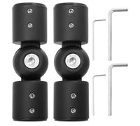 HIAKDOFT Lot de 2 Set de Raccords D’Angle Articulés en Acier Inoxydable Mat pour Tringle à Rideaux Diamètre 25 MM Coudes Réglables pour Rideaux Fenêtres Connexion Robuste