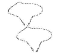 HIAKDOFT Lot de 2 Sets de Chaînes Métalliques Décoratives pour Pont de Jardin 35 X 15 M 2 Crochets 4 MM 2 Anneaux Suspendus 29 MM et Vis Creuses Résistant aux Intempéries pour