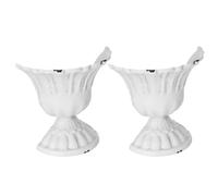 HIAKDOFT Lot de 2 Vases Muraux en Fer Forgé Style Campagnard Jardinière Décorative Vintage pour Arrangements Floraux Pot Mural Métal Rouillé Compatible Fleurs Artificielles et Séchées