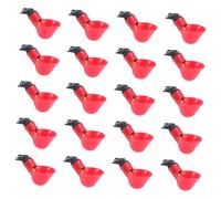 HIAKDOFT Lot de 20 Abreuvoirs Automatiques pour Volailles Rouges avec Vis, Buveurs de Pigeons et Cailles, Accessoires D’élevage, Distribution D’Eau Contrôlée pour Poulets et Oiseaux de Basse-Cour