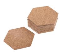 HIAKDOFT Lot de 20 Panneaux Muraux en Liège Hexagonaux Autocollants 100x100x2 Mm, Tableau Mémo Robuste et Décoratif pour Maison et Bureau, Fourniture Pratique pour Afficher Messages,