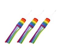 HIAKDOFT Lot de 3 Manches à Air Arc-en-Ciel en Polyester Léger et Résistant Drapeaux Suspendus à Rayures Colorées pour Décoration Extérieure de Jardin Terrasse et Fête Indicateurs de