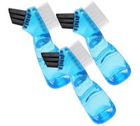 HIAKDOFT Lot de 3 Mini Brosses à Prothèse Dentaire Bleu Portable Double Face Brosse Appareil Dentaire Multifonction pour Soins Bucco-Dentaires Nettoyage Précis et Hygiène