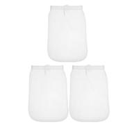 HIAKDOFT Lot de 3 Paquet Filtrants en Nylon 25X30 CM avec Cordon de Serrage Maille Fine 80 Microns Réutilisables et Lavables pour Filtrer Lait Végétal Jus Café Soupes et Yaourts