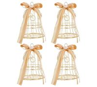 HIAKDOFT Lot de 4 Boîtes à Dragées de Mariage en Fer Blanc Doré Mini Cages à Oiseaux Décoratives Petites Boîtes à Bonbons pour Fête Coffrets Présents Élégants et Pratiques pour