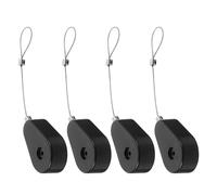 HIAKDOFT Lot de 4 Boîtes de Verrouillage Rétractables Antivol en Acier, Câble de Sécurité 1 Mètre avec 2 Crochets de Verrouillage, Protection Renforcée pour Ordinateurs Portables, Manettes