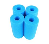 HIAKDOFT Lot De 4 Colonnes D’éponge Filtrante Bleue 10 x 20 Cm pour Piscine Filtration, Cylindre Éponge De Préfiltre Réutilisable Lavable, Filtration pour Aquarium Et Spa