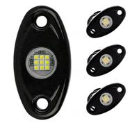 HIAKDOFT Lot de 4 Feux LED de Gabarit Blanc 12v pour Éclairage sous Châssis Voiture et Camion, Kit D’éclairage Extérieur Multiusage, Lumière D’Ambiance Solide et Sécurisée pour Usage