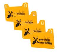HIAKDOFT Lot de 4 Panneaux d'Avertissement en Plastique pour Clôture Électrique Résistants aux Intempéries Haute Tension Sécurité Ferme Maison Signalisation de Danger Électrique