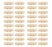 HIAKDOFT Lot de 50 Boutons à Bascule en Bois Naturel 3 CM à Deux Trous pour Manteaux et Pulls Accessoires de Couture Polyvalents pour Remplacement et Projets DIY Boutons de Remplacement du